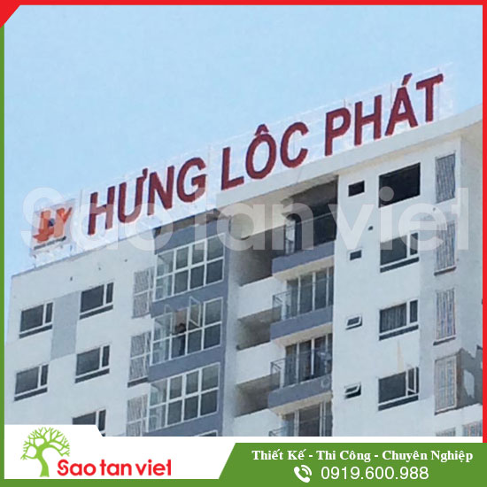 rooftop sign chữ nhôm alu đèn led vien 4line