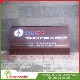 Chữ Inox Làm Hộp Nổi - Lắp Biển Đá (Điện Lực Miền Nam)