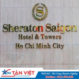 Chữ Inox Vàng Làm Hộp Nổi (Sheraton Hotel)