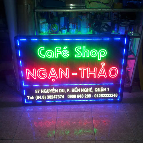 Bảng vẫy 2 đèn Led đơn (coffee shop)