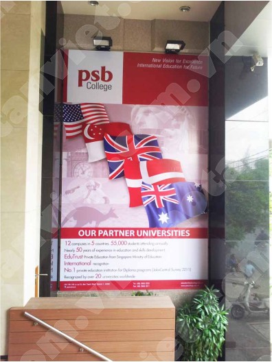 Biển Hiflex quảng cáo ngoài trời (Trường PSB)